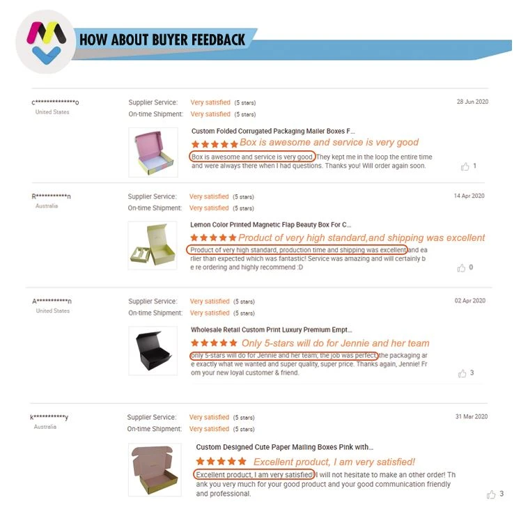 feedback for boxes