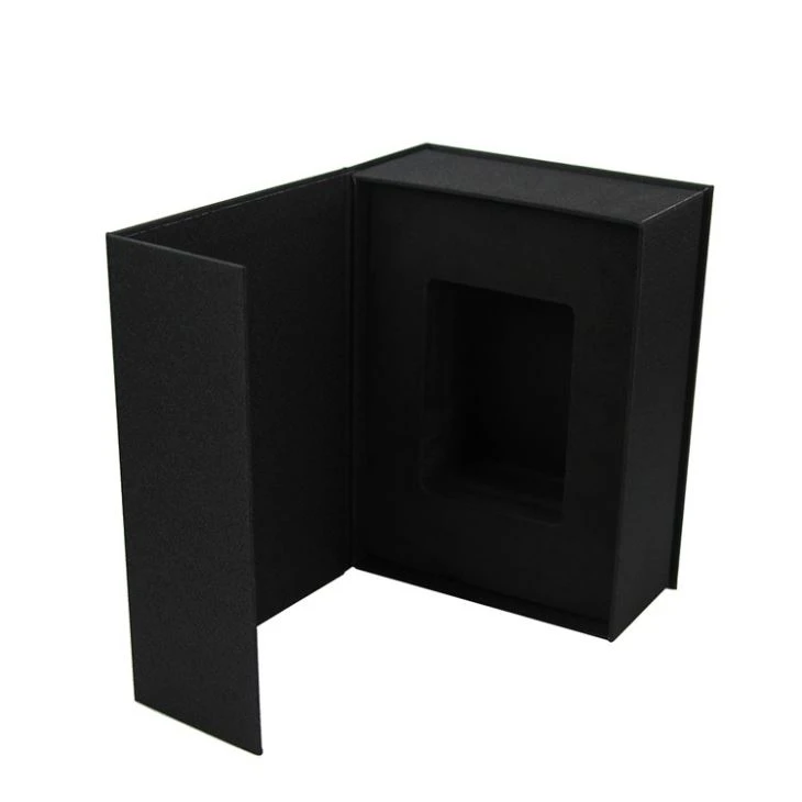 Magnetic Gift Box Black Fabric Paper Cardboard Box